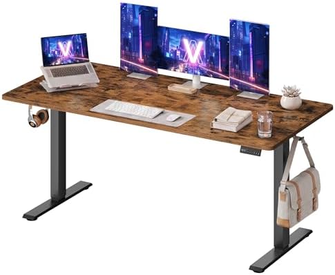VASAGLE Electric Standing Desk, Height Adjustable, 63 x 27.6 Inches