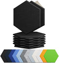 12 Pack Hexagon Acoustic Panels Self Adhesive Sound Proof Foam(Black)