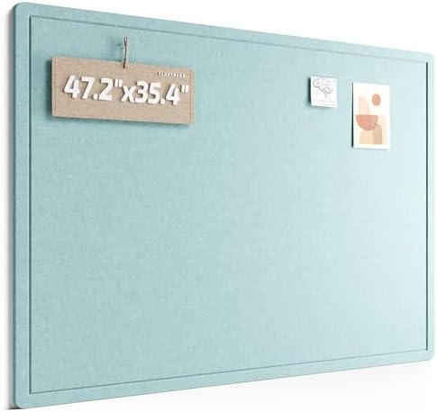 Fluxynara 47.2" x 35.4" Large Bulletin Board, Aqua Blue