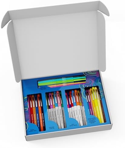 Paper Mate Flair Felt Tip Pens Ultimate Pack, Features 5 Different Types of Pens, Creative Fun, Classroom Essentials, Teacher Supplies, Arts & Crafts, 60 Count (Pack of 6)