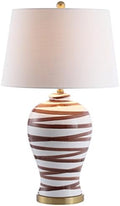 JONATHAN Y Joelie Ceramic Table Lamp Modern Coastal 29", Brown/White