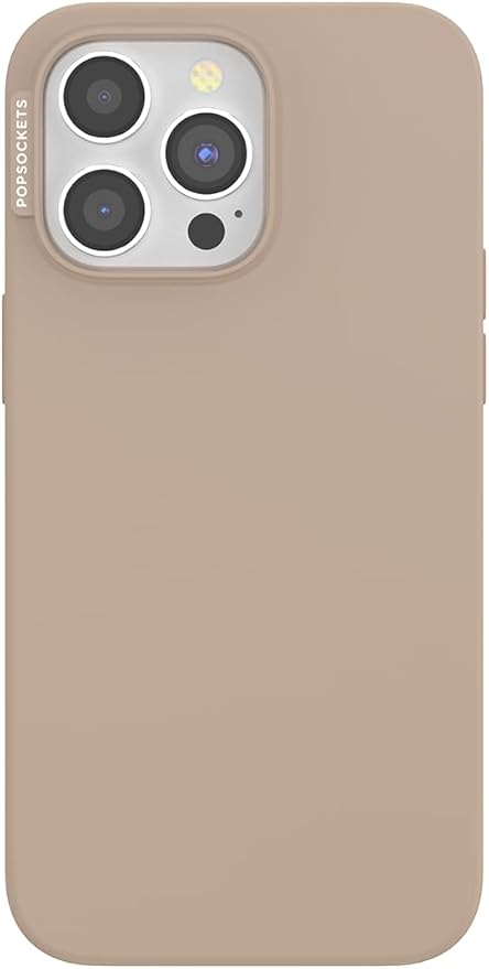 PopSockets iPhone 15 Pro Max Phone Case w/MagSafe- Latte | Magnetic, Wireless Charging, Camera & Drop Protection, Brown, Plain, Cream, Beige, Summer Spring