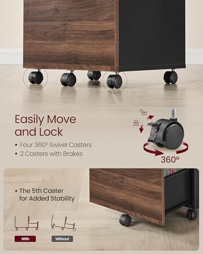 VASAGLE 2-Drawer File Cabinet, Small Rolling Filing Cabinet
