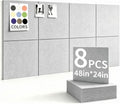 48" x 24" Cork Board Alternative, 8 Pack Felt Bulletin Board Tiles with 30 Adhesive Tabs Wall Push Pin Board for Office Classroom Bedroom Decor