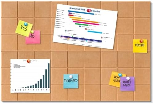 Bulletin Board 6 Pack Large Pin Board 11.8" x 11.8", Felt Board Tiles with 30 Push Pins Alternative to Cork Board for Wall Damage-Free, Self Adhesive Notice Board Memo Board for Home Office