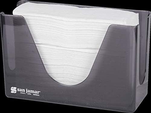 San Jamar Countertop Paper Towel Dispener, Manual Dispensing for Bathroom and Kitchen, 7" x 11" x 4.38", Black Pearl