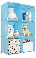 Portable Closet 6 Cube Closet Organizer and Storage Shelf Bookcase with Metal Hammer, Organizer Cabinet for Kids, Bedroom, Bathroom