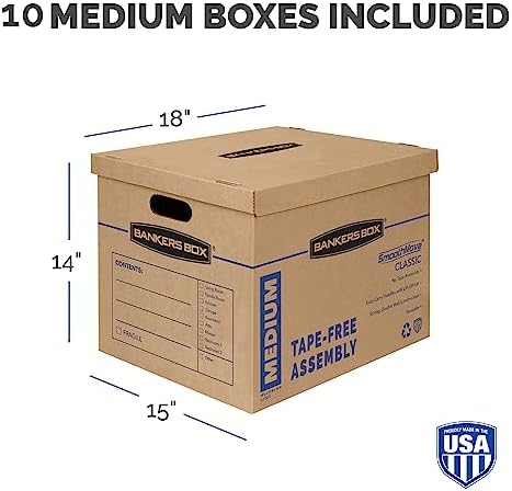 Bankers Box 10-Pack Medium Classic Moving Boxes with Reinforced Handles