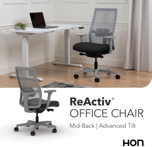 HON Ignition 2.0 ReActiv Ergonomic Office Chair, Lumbar Support, Black