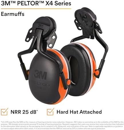 3M PELTOR Hearing Protection Earmuffs, X4 Series Noise Protection, Construction, Manufacturing, Assembly, Sanding
