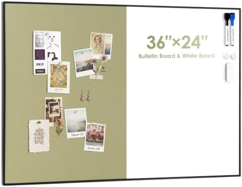 ARCOBIS Cork Board White Board Combo for Wall