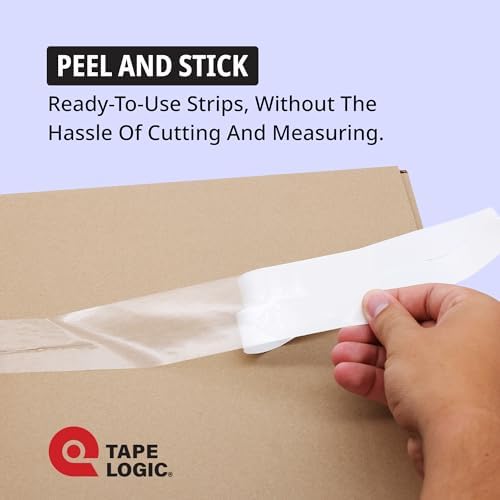 Tape Logic Heavy Duty 2" x 24" Clear Carton Sealing Tape Strips (100-Pack) | Strong Precut Clear Packing Tape Strips Ideal for Shipping & Moving Boxes