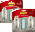 Command 5 lb Large Brushed Nickel Color Hooks, 2-Count of 2 Wall Hooks and 2 Command Strips, Wall Decor, and Room Decor (Pack of 6)