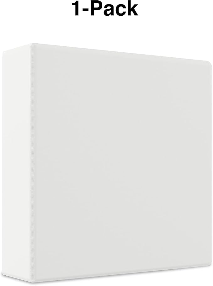Staples 3‑Ring Binder, 3" Round Ring, White, Economy Organizer for Home, Office & School, Holds up to 460 Sheets