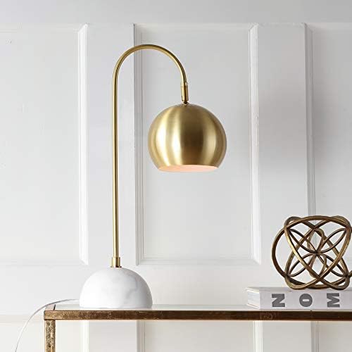 JONATHAN Y Stephen Arched 23.5" LED Task Table Lamp, Brass Gold/White