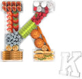 11" Acrylic Letter Charcuterie Tray,Fillable Alphabet & Number Box(Letter K)