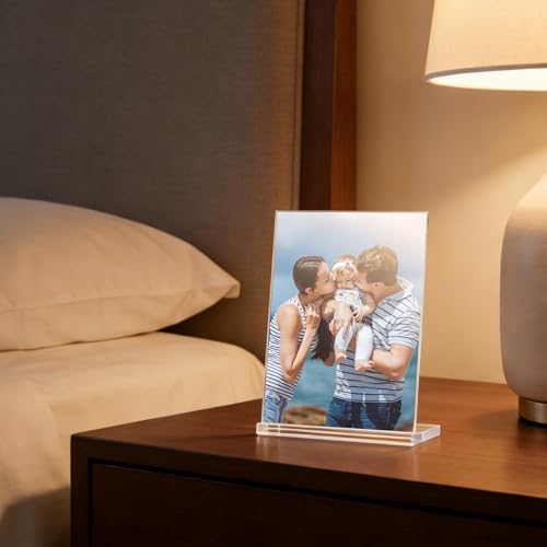 5x7 Acrylic Sign Holder for Table Top, Poster Holder, QR Code Stand Sign Holder(6pack)