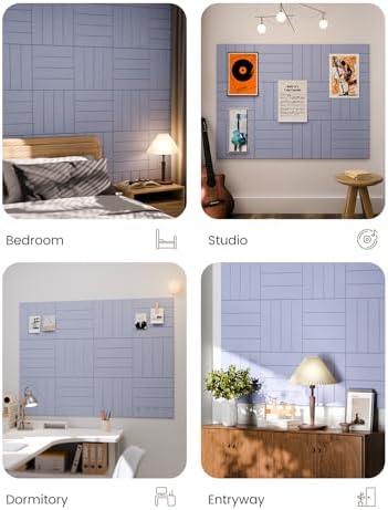 Fluxynara Felt Bulletin Board & Cork Board Alternative, Soft Periwinkle