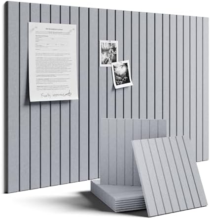 Fluxynara 36" x 24" Large Felt Bulletin Board, Soft Gray