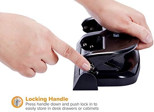 Bostitch Office EZ Squeeze 20 Sheet Standard 3 Hole Punch, Metal Construction, Silver/Black (HP20)