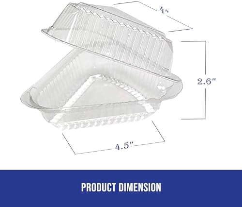 MT Products Plastic Cake Slice Containers – Medium Deep Cheesecake & Pie Slice Food Clear Containers (Pack of 20) – Made in the USA