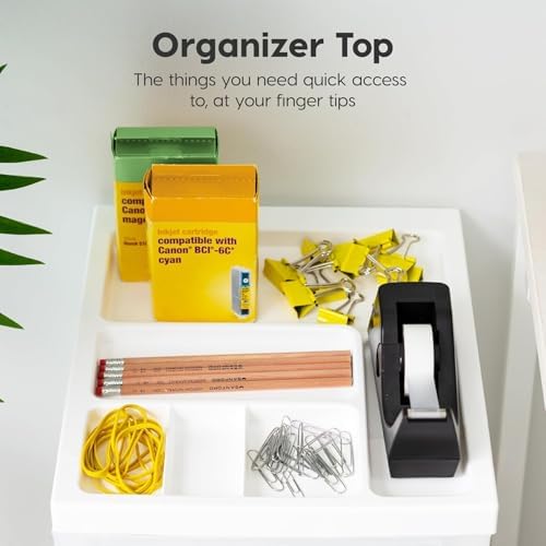 IRIS USA 3-Drawer Rolling Storage Cart, White/Clear
