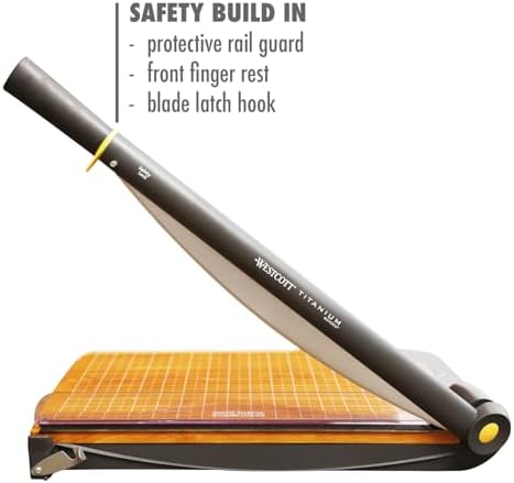 Westcott 12'' TrimAir Wood Guillotine Paper Cutter & Paper Trimmer, 30 Sheet (15106)