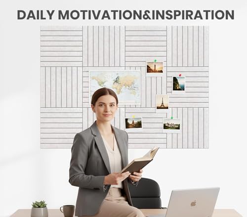 48" x 36" Large Felt Bulletin Board, Eight-Stripe Oatmeal