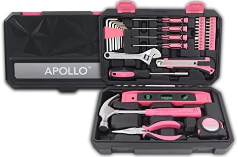 Apollo Tools 39 Piece General Household Tool Set, Pink DT9711P
