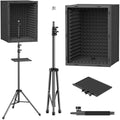TONOR Microphone Isolation Shield, Professional Mic Shield for Studio with Tripod Stand, Adjustable Height Max 53.1 inch, Sound Proof Box for Singing, Recording Studio Equipment
