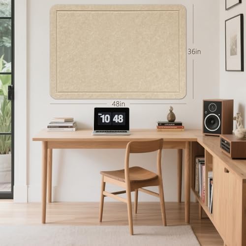 Felt Bulletin Board 48x36 inches, Decorative Pin Board for Home & Office