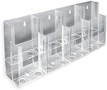 Azar Displays 252809 16.5" W x 3.75" D x 7" H 8-Pocket Tri-Fold Brochure Counter Display (2 Pack)