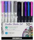 Zebra Pen Creative Set, MILDLINER & SARASA Fineliner, Assorted, 10-Pack