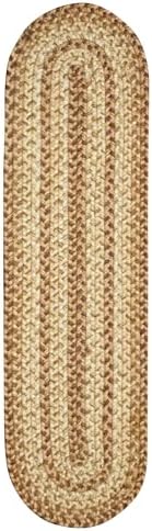 Homespice Cookie Dough Braided Table Runner for Rustic Decor, Oval 11x36