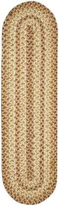 Homespice Cookie Dough Braided Table Runner for Rustic Decor, Oval 11x36