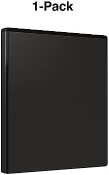 Staples 1/2" 3-Ring View Binder, Black, 4/Pack