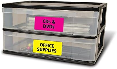 Avery Printable Labels with Sure Feed, 2" x 4", Assorted Neon Colors (Green, Magenta, and Yellow), Removable Adhesive, Laser & Inkjet Compatible, 120 Blank Labels per Pack (5-Pack of 6481)