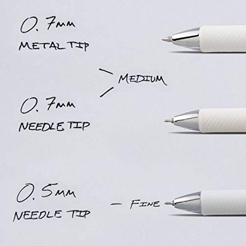 Pentel EnerGel Pearl Retractable Liquid Gel Pen, 0.7mm Black/Blue/Violet Ink, 12 Pack (BL77W12C)