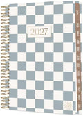 bloom daily planners 2027 Pocket Planner (January 2027 - December 2027) - 4” x 6” MINI Weekly Monthly Agenda Organizer & Calendar Year Book - Checkered, Teal