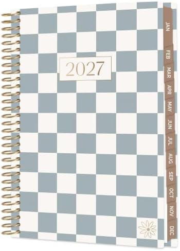 bloom daily planners 2027 Pocket Planner (January 2027 - December 2027) - 4” x 6” MINI Weekly Monthly Agenda Organizer & Calendar Year Book - Checkered, Teal