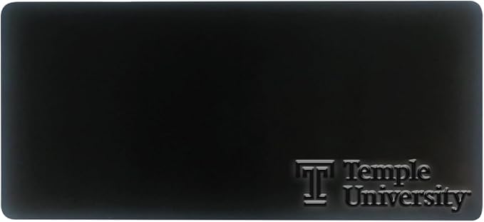 Temple University Alumni Desk Mat, Durable Office Supplies, Non-Slip Base, Responsive Desk Pad with Smooth Surface, Black