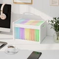 Bamboo Hanging File Organizer, Desk File Box, Open Top, 1 Pack, White | Open-Top Access, 2 Hanging Folders Included, Letter & Legal Files, Sliding Rails, Reinforced Handles, Easy Assembly