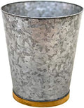 nu Steel Confetti Collection Galvanized Sheet and Real Wood Wastebasket Perfect for Home & Bathroom Accessories