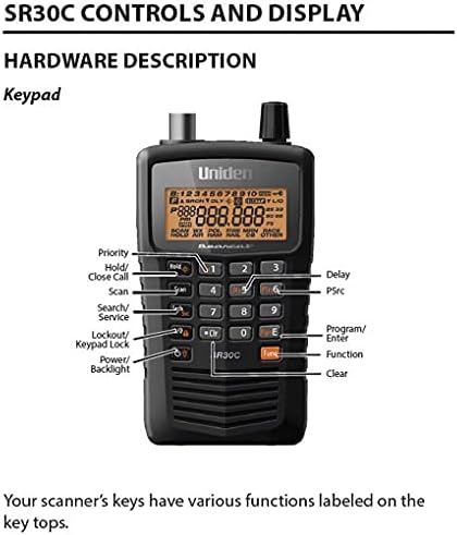 Uniden Bearcat SR30C, 500-Channel Compact Handheld Scanner, Close Call RF Capture, Turbo Search, PC programable, NASCAR, Racing, Aviation, Marine, Railroad.