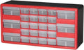 Akro-Mils 26-Drawer Plastic Storage Cabinet, 20"W x 6"D x 10"H, Red