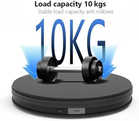 YVV Rotating Display Stand 9.84 Inch, 360° Motorized Turntable Display, USB Powered Spinning Display Platform for Product Photography, Jewelry, Shoes, 22 lbs Load, Black Electric Display Base