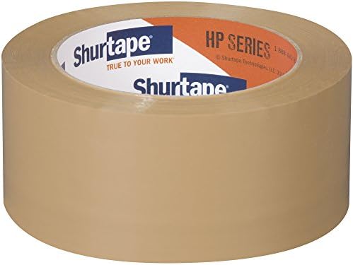 Shurtape HP 200 Medium Duty Hot Melt Shipping and Packaging Tape, For Hand or Automated Sealing, 48mm x 100 Meters per Roll, Tan, 36-Roll Pack (207223)