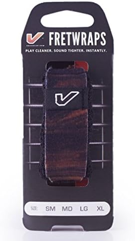 Gruv Gear Fret Wrap & Guitar Mute, Fretwrap for Acoustic, Electric & Bass | String Dampener Recording, Tapping & Practice Accessory (1 Pack, Large Walnut, Fits 6 String Bass, 8 String Guitar)