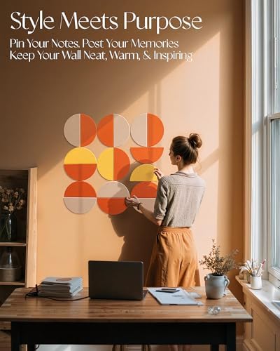 Semi-Circular Felt Wall Tiles for Bulletin Boards, Dusk