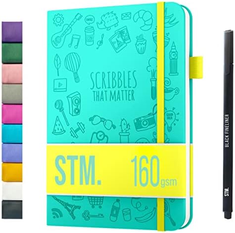 Bullet Dotted Journal Dot Grid Notebook | A5 Daily Journaling Notebooks for Personal Writing, Work, Women | 160gsm Thick Paper, Hard cover, Lay Flat Binding | 5x7 Journals Cuaderno Libretas de apuntes